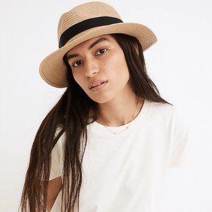NWT Madewell Packable Braided Straw Hat Medium / Large